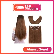 18" Human Hair Extensions Clip in Remy Hair for Women - Silky Straight Clip in H