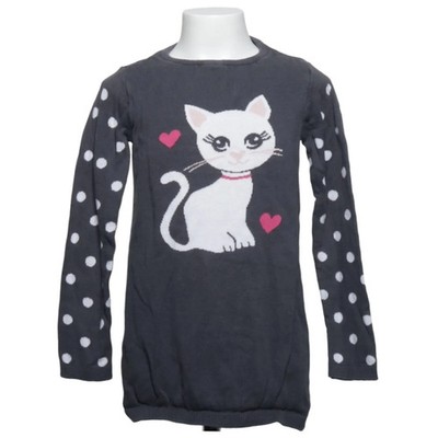 Dopo Dopo Girls, Strickpullover, Größe: 128, Grau/Mehrfarbig, Baumwolle #vaB