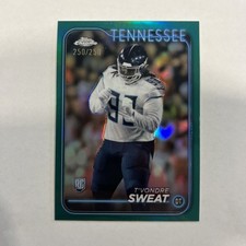 2024 Topps Chrome #266 T'Vondre Sweat Teal Refractor Rookie /250 Last On Print