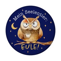 Eule Magnet Rund Mit FlaschenöFfner Rund Mit Spruch Mein Seelentier Eule