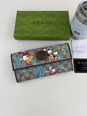 Gucci x Disney Donald Duck & Space Printed GG Supreme Flap Wallet 647828