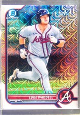2022 Bowman Luke Waddell #BCP-48 Braves Chrome Prospects Mojo Refractors