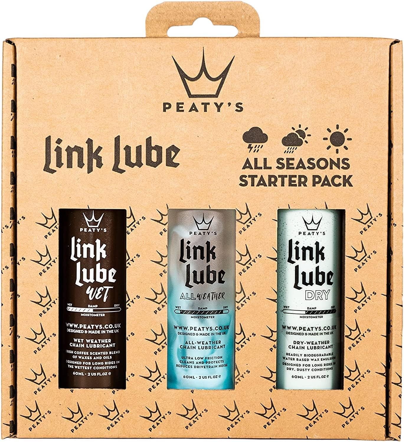 Peaty's LinkLube All-Seasons Bike Chain Lube Starter Pack - Includes 3 x 60ml W