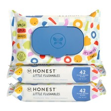 The Honest Company Plant-Based Toddler Flushable Wipes  Designed for Potty