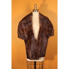 1950s Dark Brown Mink Fur Wrap Shawl