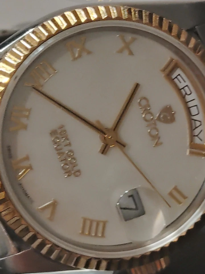 Reloj Hombre Croton Equator Oro 18k Inoxidable, Suizo-Cara Madreperla Foto 2 de 4