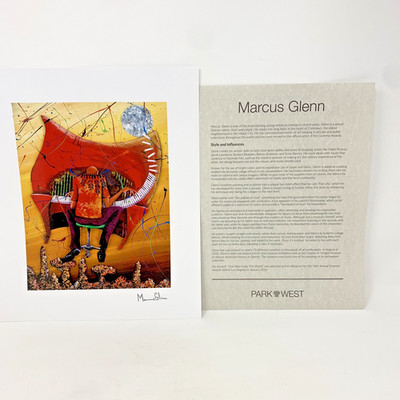 Marcus Glenn KEYS TO THE SOUL (RED) Signed Lithograph Print 12'' x 10'' Jazz COA
