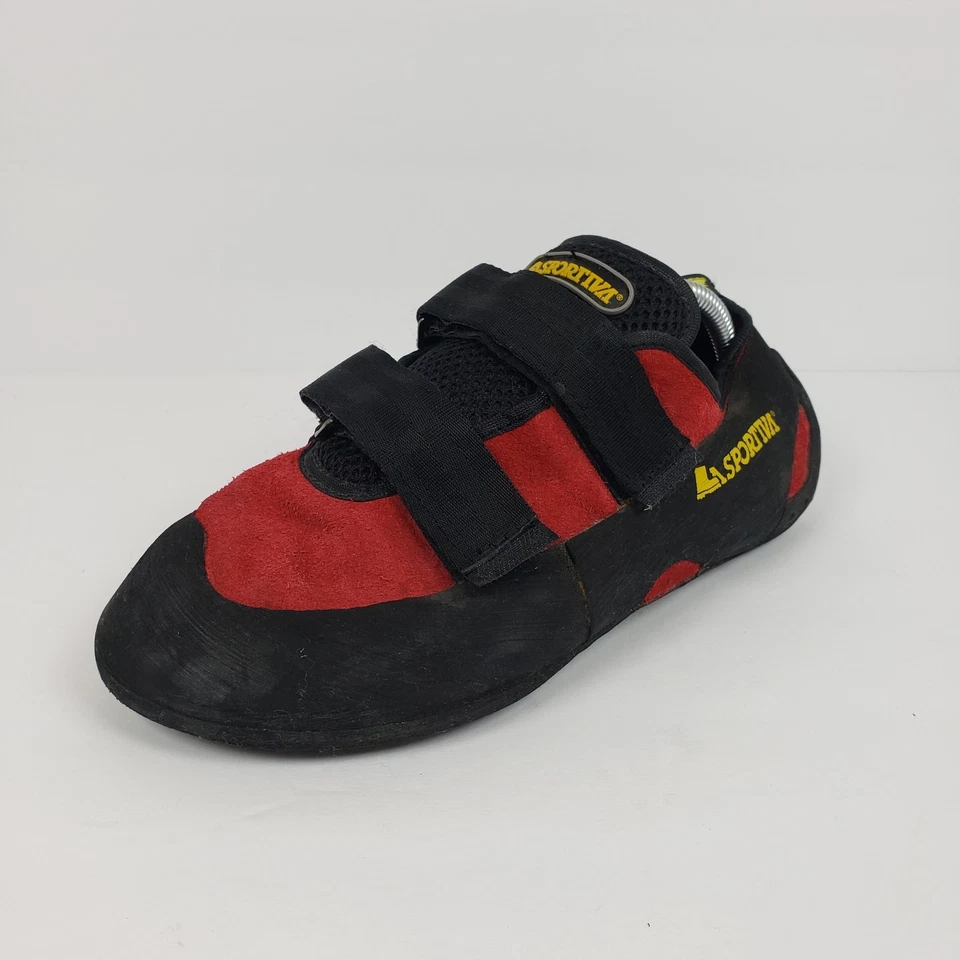 La Sportiva Mens Size 7.5 Womens Size 8.5 Red Black Rock Climbing Shoes - Image 2 of 4
