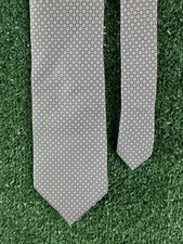 New Brooks Brothers Tie Geometric Yellow Blue 100 Silk Made In USA New York