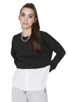 Sweatshirt Damen Schwarz L Eu Crew Neck Regular, Trendyol, Pullover