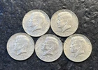 Lot of 5 Silver Kennedy Half Dollars 1965, '66, '67, '68-D. '69-D 50% Coins - 3