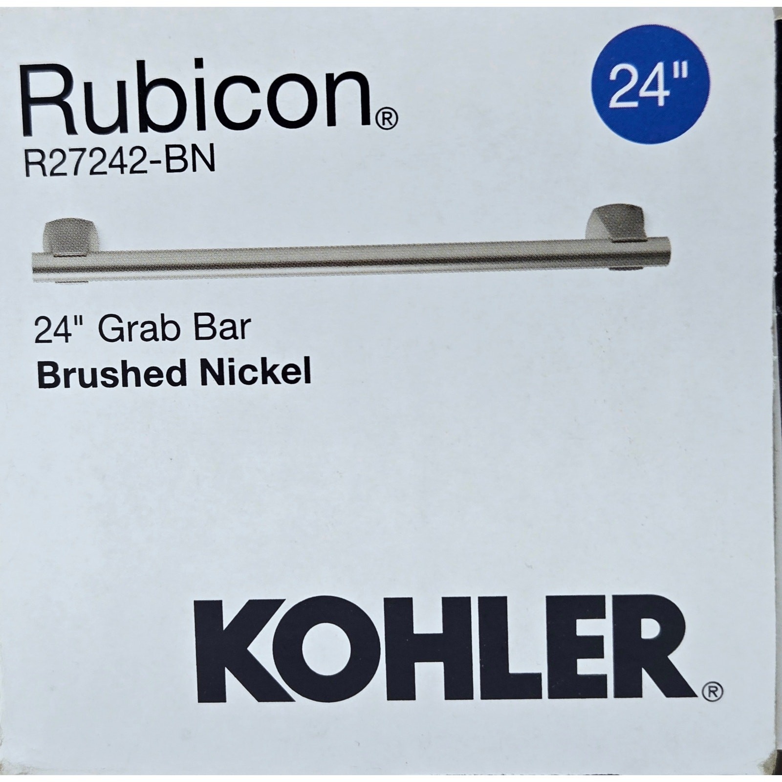 Kohler R27242-BN Rubicon 24" Grab Bar - Vibrant Brushed Nickel