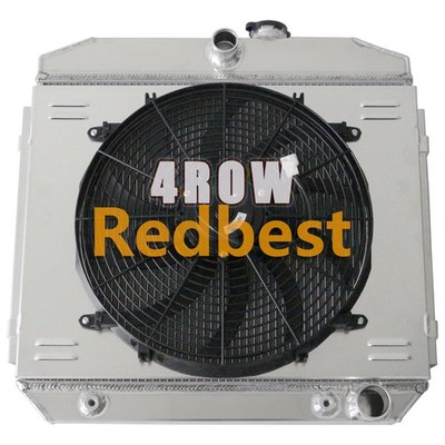 4 Row Radiator+Shroud Fan For 1955 56 1957 Chevrolet Bel Air Nomad 4.3L 4.6L V8