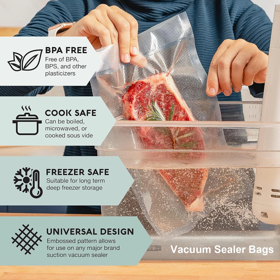 8"x50' 11"x50' Vacuum Sealer Rolls Commercial Grade Food Saver Storage Bags 4Mil - Image 4 of 4