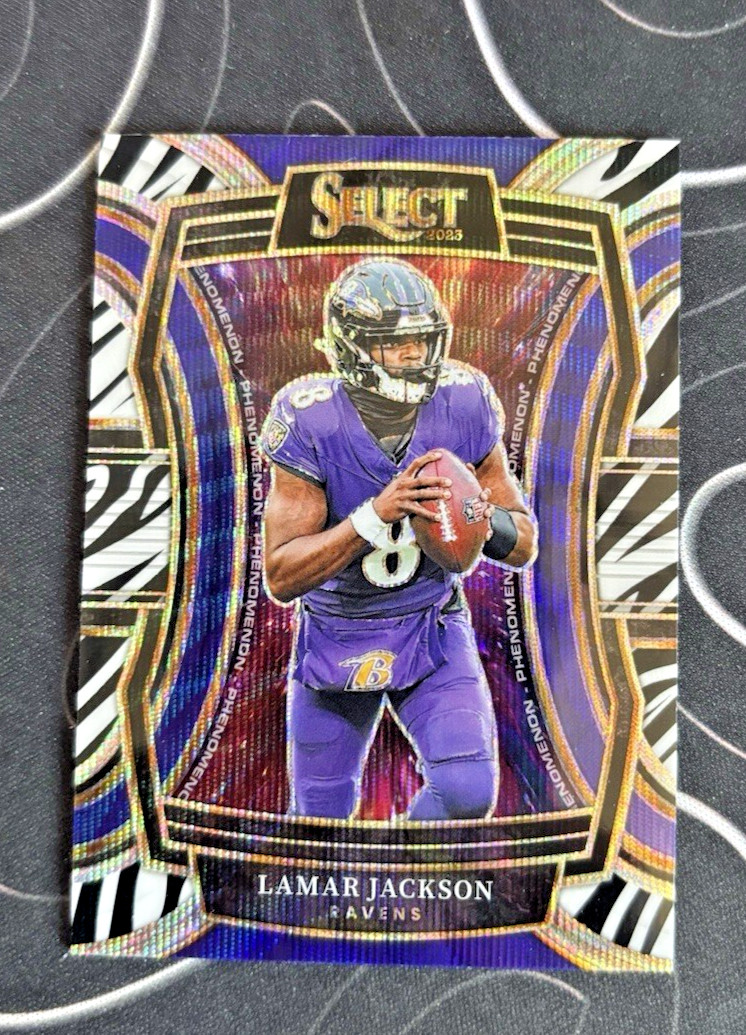 2023 Select - LAMAR JACKSON - Phenomenon Zebra Prizm - RARE!