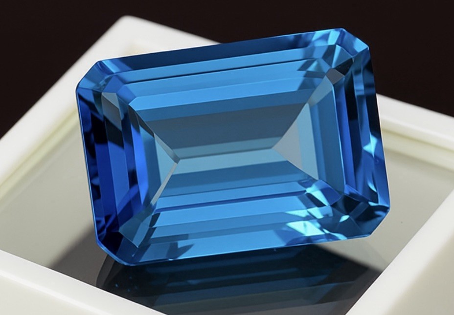 Natural  25.25ct  London Blue Topaz Emerald Cut Loose Gemstone AAA -20x15mm. JTV