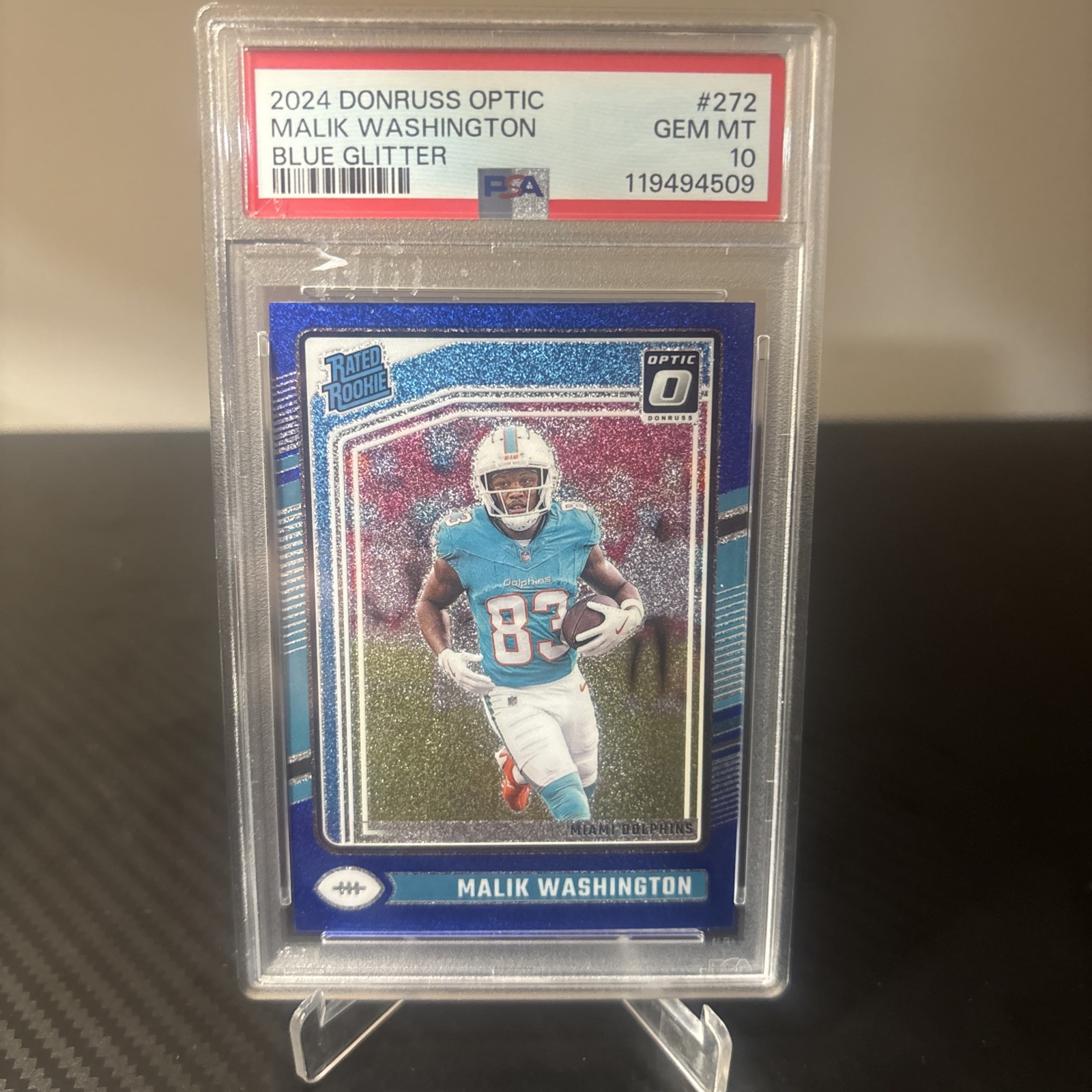 Malik Washington Panini Donruss Optic #272 Blue Glitter