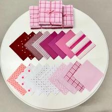150 piece All-Pink pre cut charm pack 5" squares 100% cotton fabric quilt
