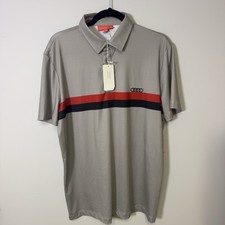 NWT Audi Sport Polo Shirt Gray, Size M Performance Golf, MSRP 121.95