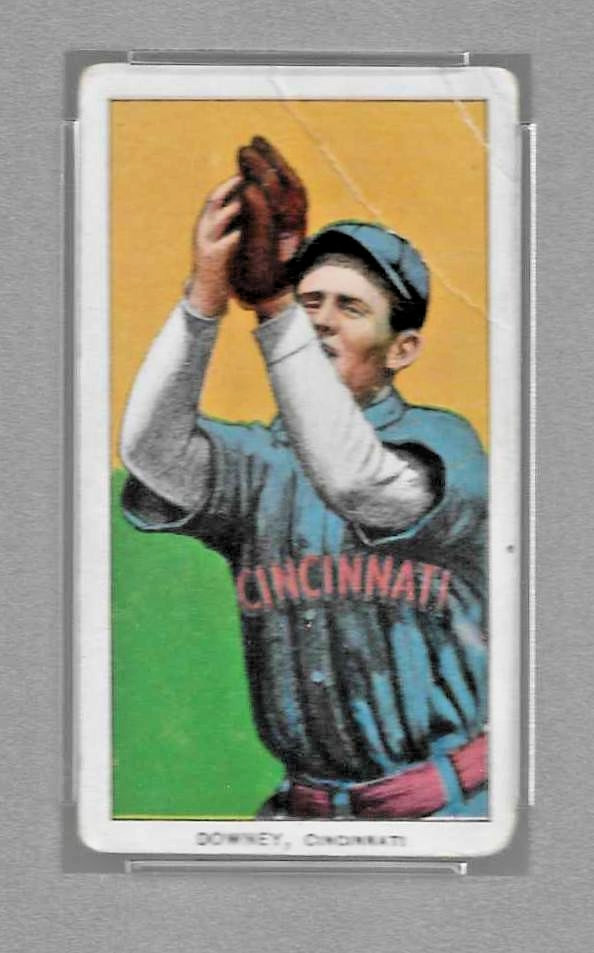 1909 T206 PIEDMONT 350 TOBACCO BASEBALL CARD PSA 2 TOM DOWNEY FIELDING MLB REDS view 3