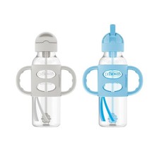 Dr. Browns Milestones Narrow Sippy Straw Bottle, Spill-Proof with 100 Silicone