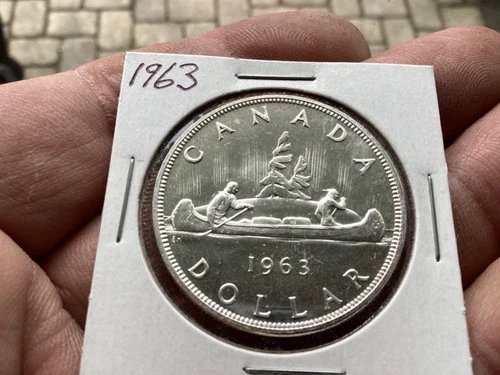 1963 Canada Silver $1 Dollar Coin BU