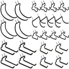 24 Pack Heavy Duty Pegboard Hooks, 1/4" Pegboard Drill Holder Tool Utility Ho...