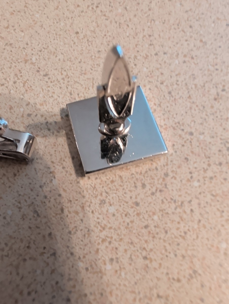Vintage Swank Brushed Sterling Silver Cufflink Tieclip 2 Piece Set. 925 25.6 G View 5