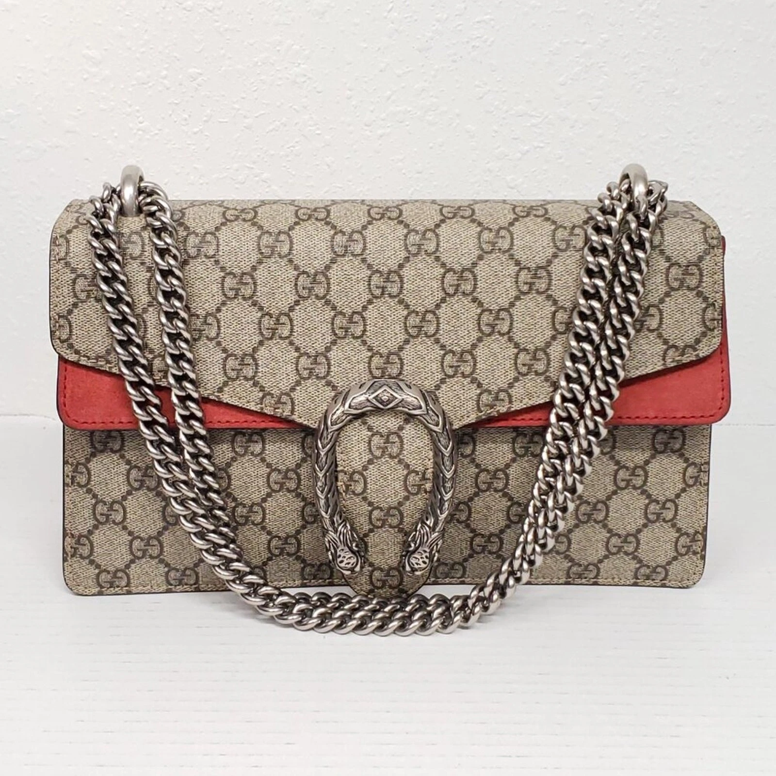 Authentic GUCCI Dionysus Brown GG Canvas Shoulder Bag 723-100725