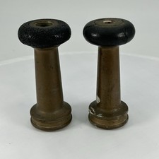 Vintage Brass 1  1/4” Hose Thread Diameter PFD Fire Hose Nozzles. Lot Of 2