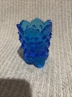Vintage Colonial Blue Hobnail Toothpick Holder Votive 3 Footed 2.75" MCM