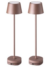 2 Pack LED Rechargeable Table Lamp, IP54, Touch Control, Dimmable, Soft White
