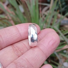 Chunky Hammered 925 Sterling Silver Ring Wide Dome Band Handmade