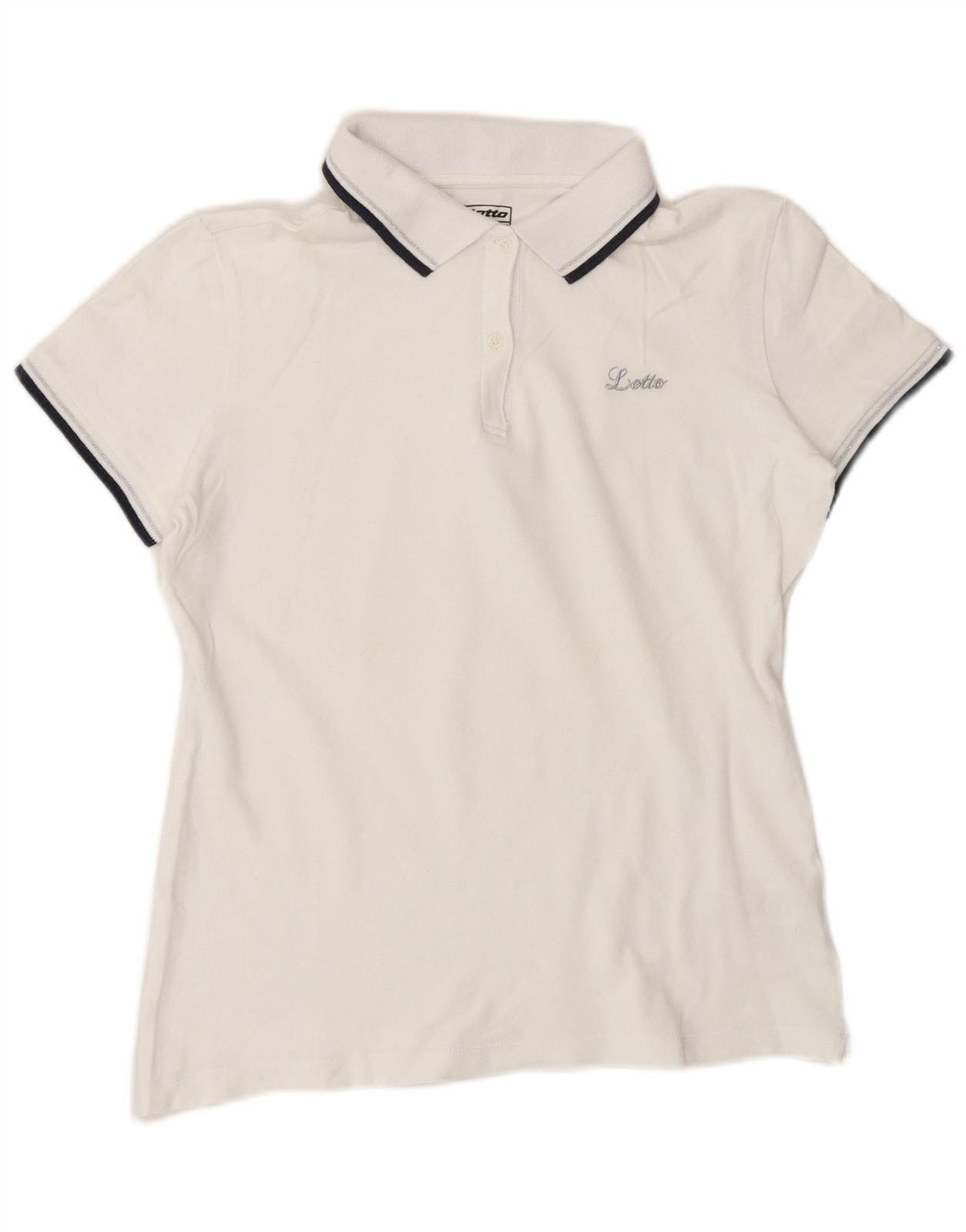 Lotto Womens Polo Shirt UK 14 Large White Cotton AZ02
