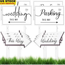 Wedding Directional Sign Kit Outdoor Ceremony Reception Guide W/ Metal Stakes US