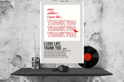 Mac Miller I Love Life Album Cover Poster/Druck A3/A4/A5 230 g/m² gerahmt