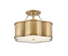 Hinkley Lighting Chance 3 Light Semi-flush Mount in Heritage Brass - 4444HB