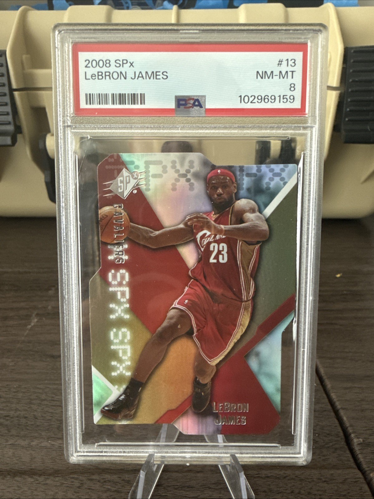 2008-09 Upper Deck SPx LEBRON JAMES #13 Die cut Holo Refractor PSA 8