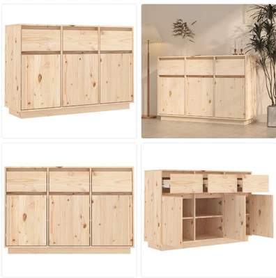 Beistellschrank Mehrzweckschrank Standschrank 110x34x75cm Massivholz Kiefer DE - Bild 1 von 4