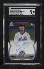 2023 Bowman Chrome Prospect Purple Refractor Dangelo Sarmiento SGC 9 Auto 0z6e