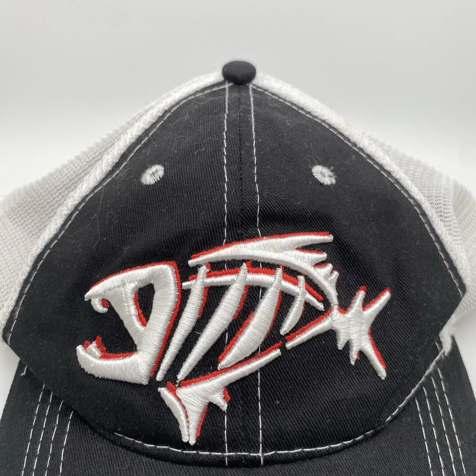 G Loomis Trucker Hat Cap Black White Mesh Back Snapback Skeleton Fish Logo - Image 2 of 4