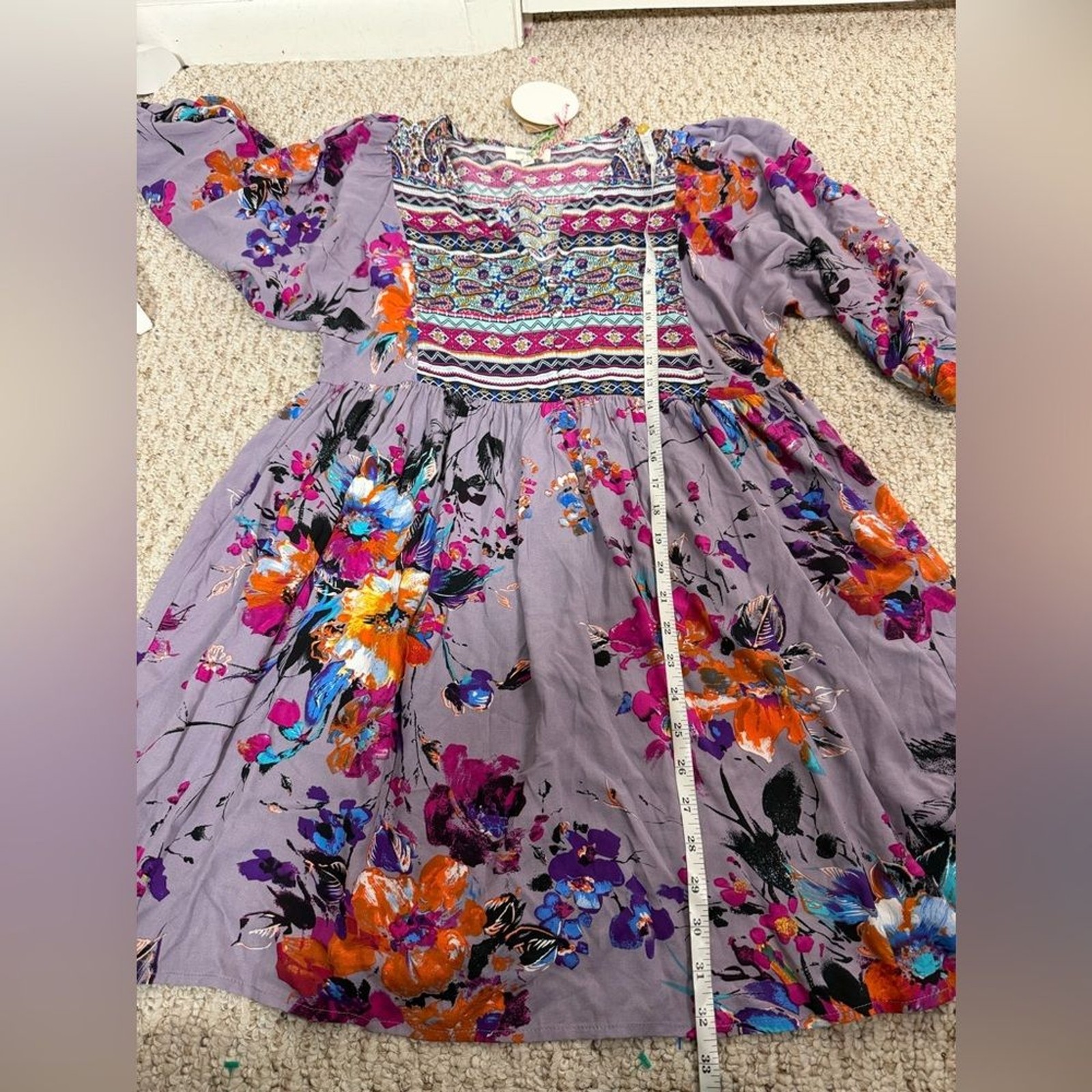 Umgee Multicolor Geometric Pattern mini dress siz… - image 7