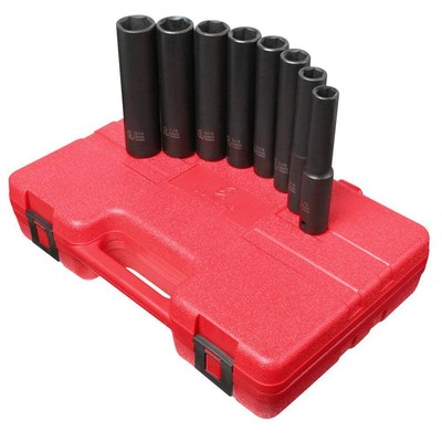 SUNEX TOOLS Drive Extra Deep Impact Socket Set Hand Tool Universal (8-Piece)