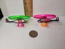 Vintage Unbranded Rip Cord/Pull String Helicopters - Lot of 2