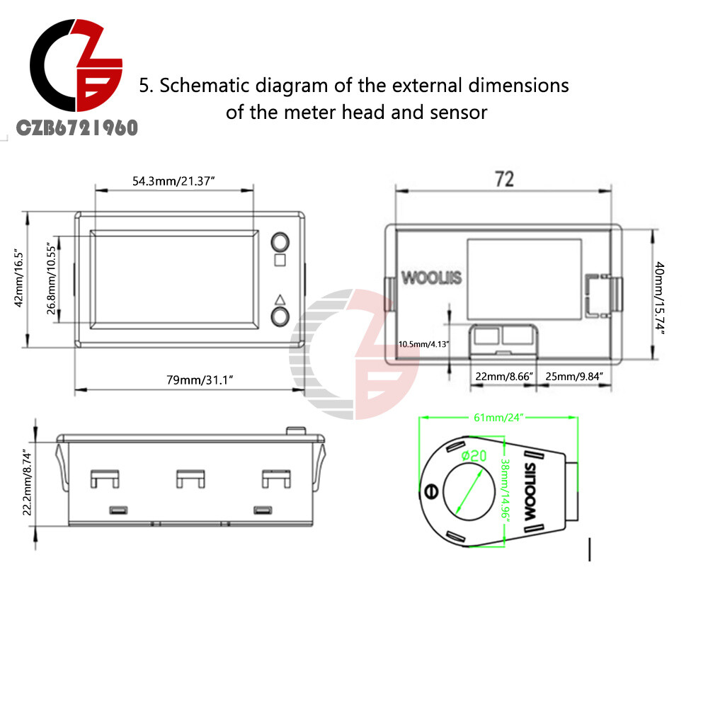 Monitor Batteria DC 0-300 V Misuratore Capacità Tensione - Foto 4