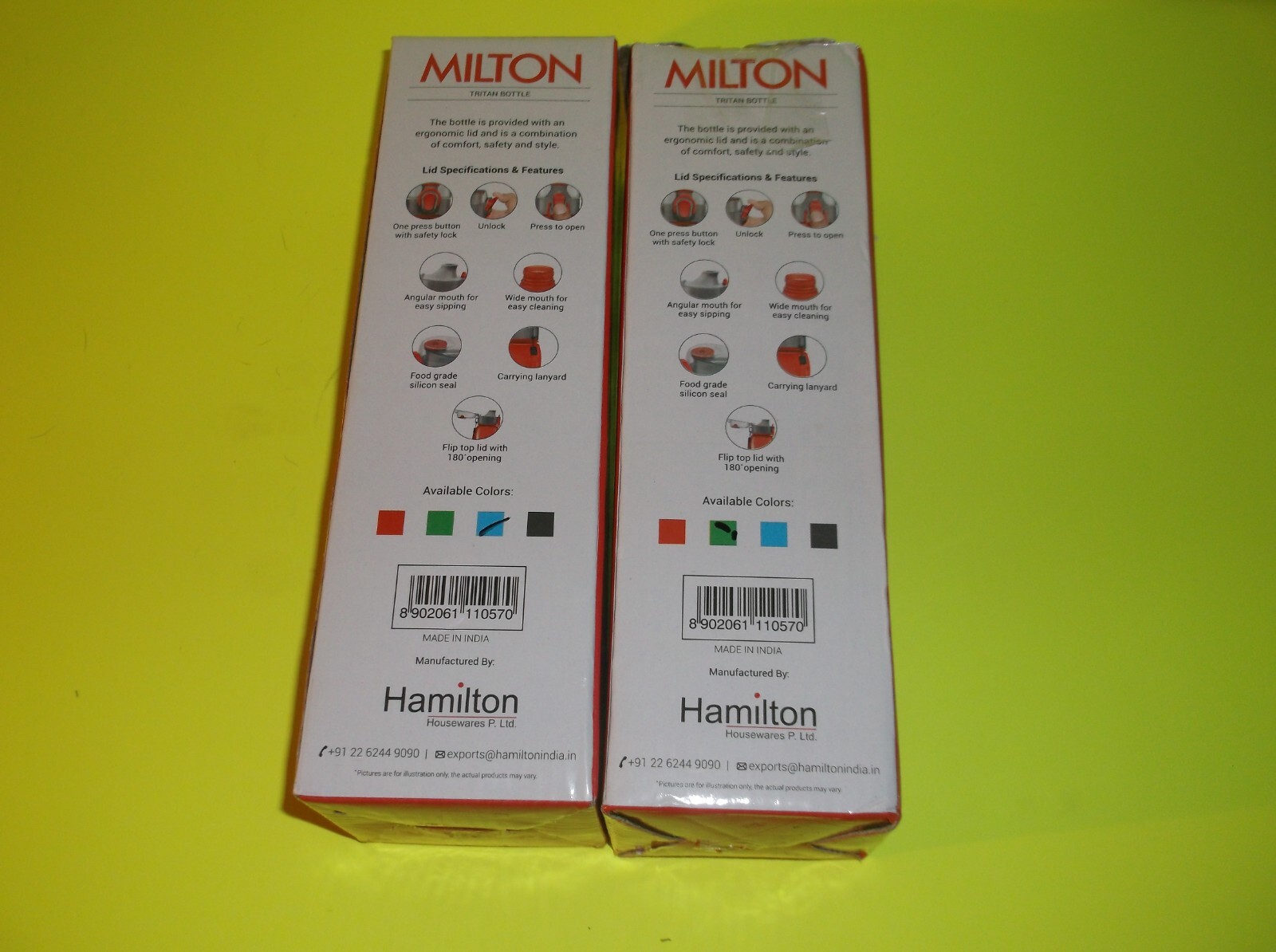 (2) MILTON ROCK 750 TRITAN BOTTLES (BLUE GREEN)