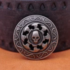 10PCS 3CM ANTIQUE SILVER WESTERN WHEELS SKULL RIVETBACK SADDLES DECOR CONCHOS