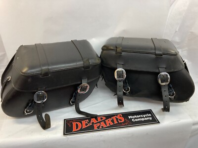 Harley Leather Pros hard-shell 2 buckle saddlebags look