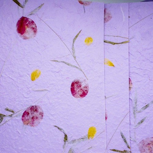 20x Mulberry Sheet Flowers of Pressed Purple Botanical Handmade Paper Book Craft - Bild 2 von 12