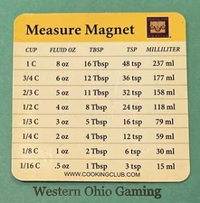 The Cooking Club of America Measure Refrigerator Magnet USED